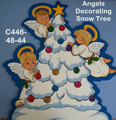 C446Angels Decorating Snow Tree