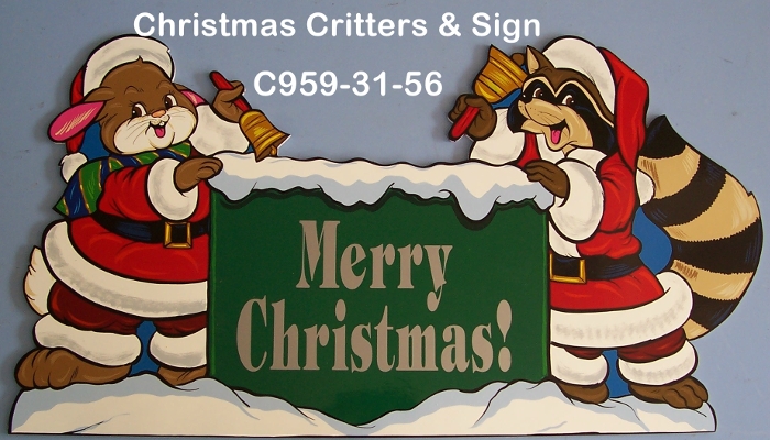 C959Christmas Critters & Sign