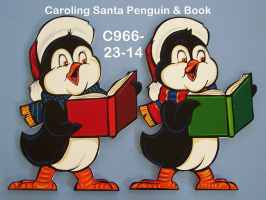 C967Caroling Santa Penguin & Book