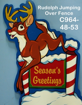 C964Rudolph Jumping Over Sign