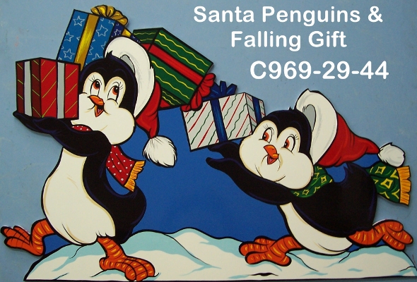 C969Santa Penguins & Falling Gift