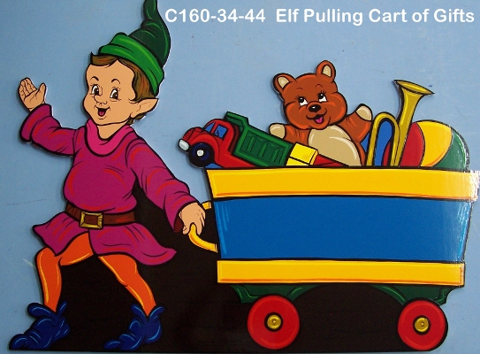 C160Elf Pulling Cart of Gifts