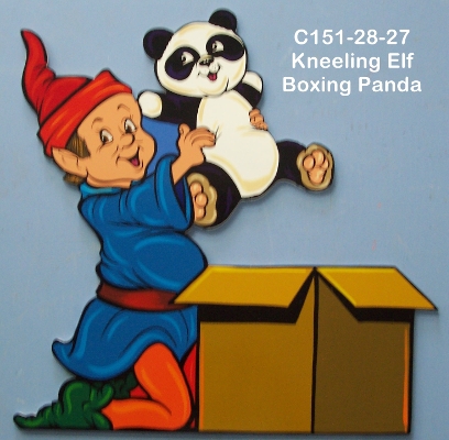 C151Kneeling Elf Boxing Panda