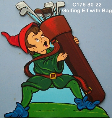 C176Golfing Elf with Bag