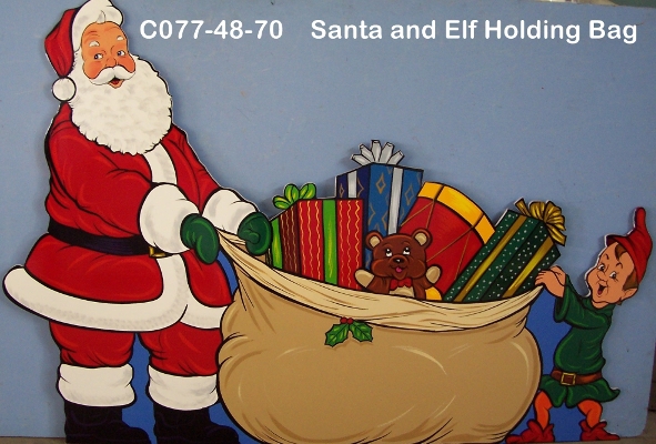 C077Santa and Elf Holding Bag version 2