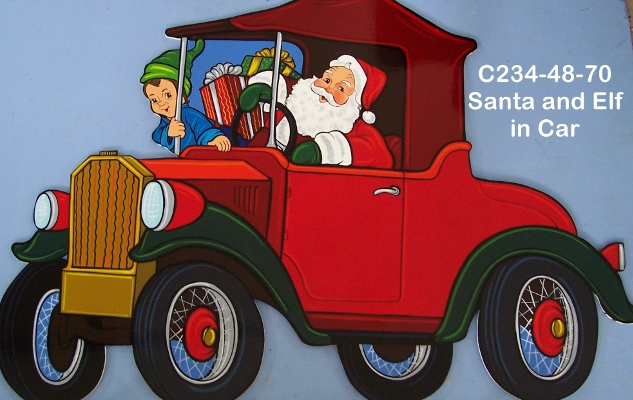 C234Santa and Elf in Car