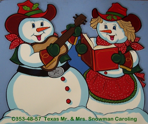 C353Texas Mr. & Mrs. Snowman Caroling