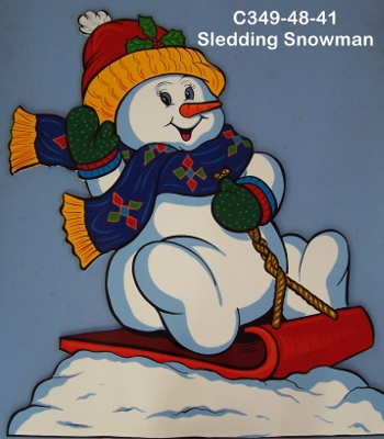 C349Sledding Snowman