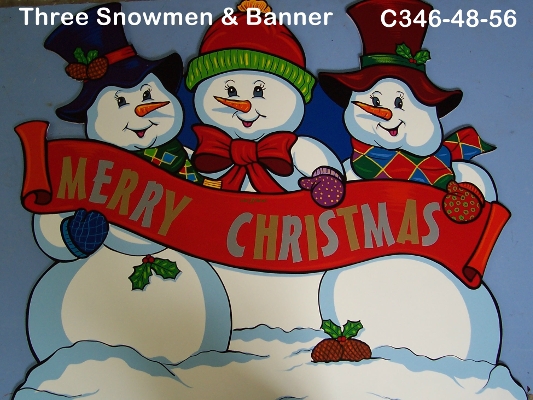 C346Three Snowmen & Banner