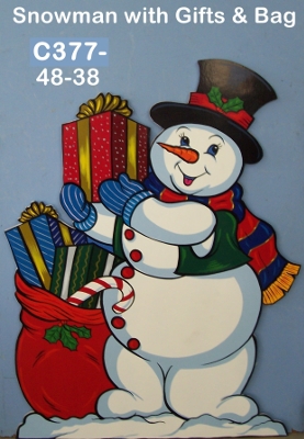 C377Snowman with Gifts & Bag