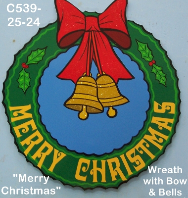 C539"Merry Christmas" Wreath & Bell