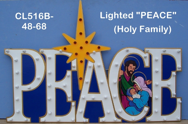 CL516BLighted "Peace" (Holy Family)