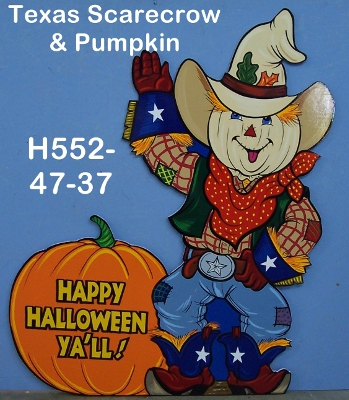 H552Texas Scarecrow and Pumpkin