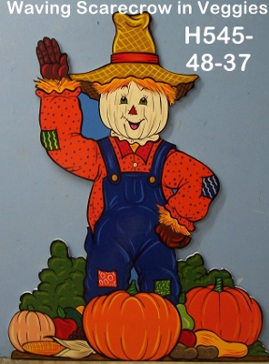 H545Scarecrow Standing in Veggies