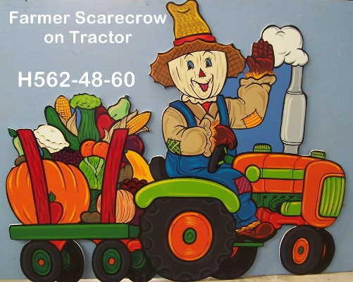 H562Farmer Scarecrow on Tractor