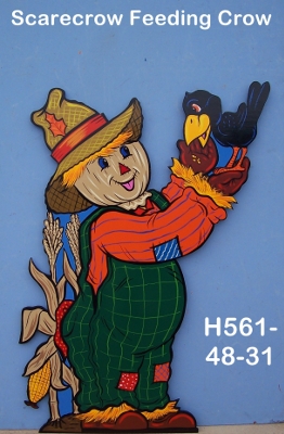 H561Scarecrow Feeding Crow