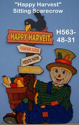 H563"Happy Harvest" Sitting Scarecrow