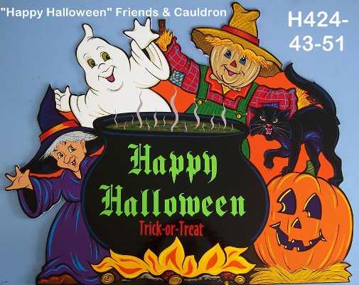 H424Happy Halloween Friends and Cauldron