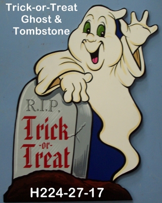 H224"Trick-or-Treat" Ghost & Tombstone