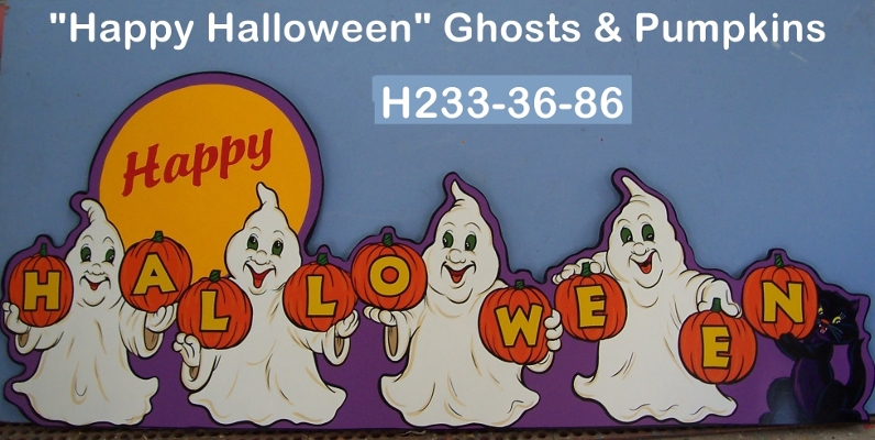 H233"Happy Halloween" Ghosts & Pumpkins